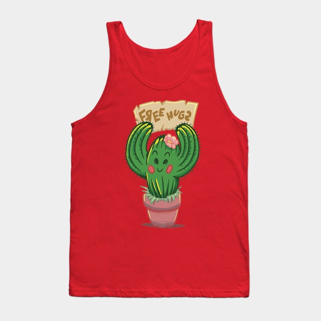 Free Hugs Cactus Tank Top by Autifant’s Art